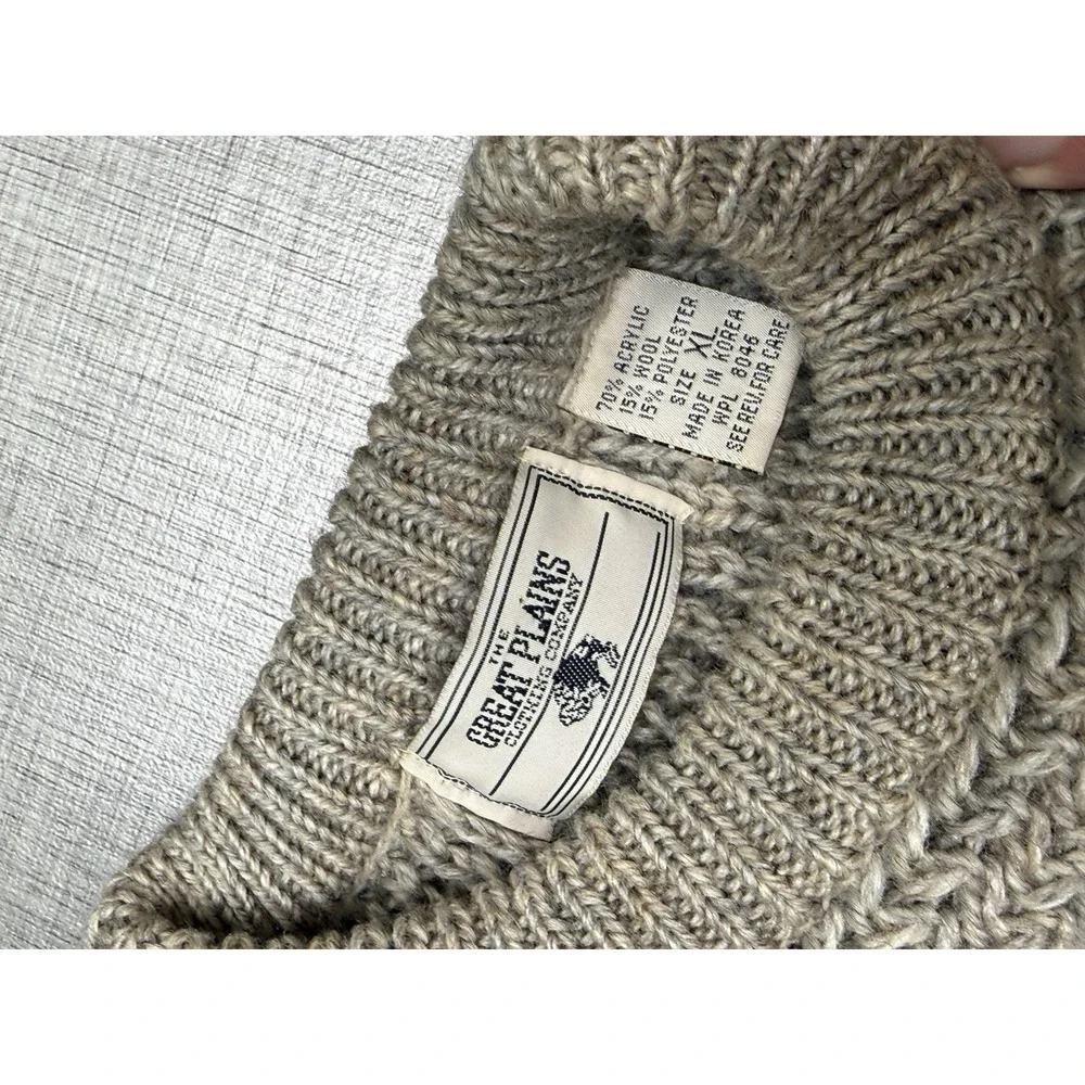 Vtg Great Plains Clothing Co Pullover‎ Sweater Korea Grandpa Aran Fisherman